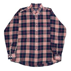 Burberry London Plaid Button Up Shirt Long Sleeve Men's XL USA Made